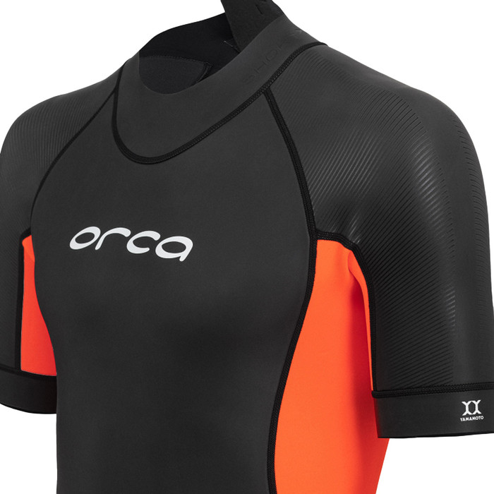 2024 Orca Mnner Vitalis Rckenreiverschluss Open Water Swim Shorty Neoprenanzug NN2Y0 - Black